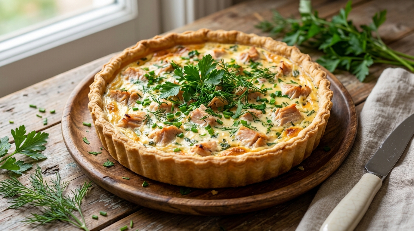 découvrez notre recette facile de quiche légère au thon, délicatement parfumée aux herbes fraîches pour un goût savoureux et équilibré.