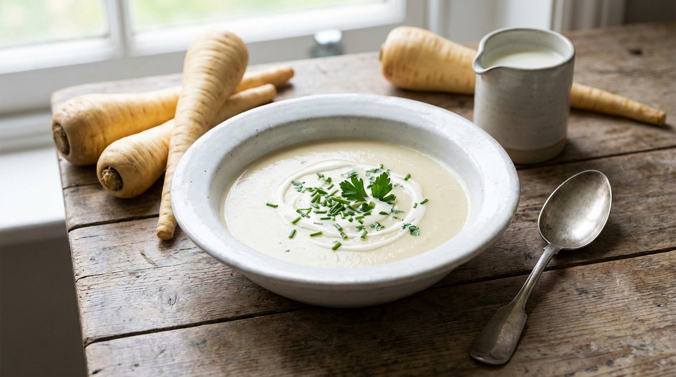 découvrez une délicieuse recette de velouté de panais à la crème légère, parfaite pour un repas réconfortant et savoureux.