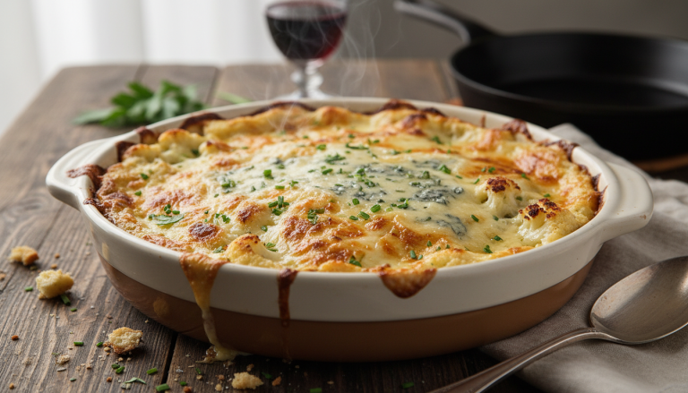 découvrez notre recette réconfortante de gratin de chou-fleur au fromage bleu, parfaite pour les soirées fraîches. un plat savoureux et fondant qui réchauffe le cœur et les papilles.