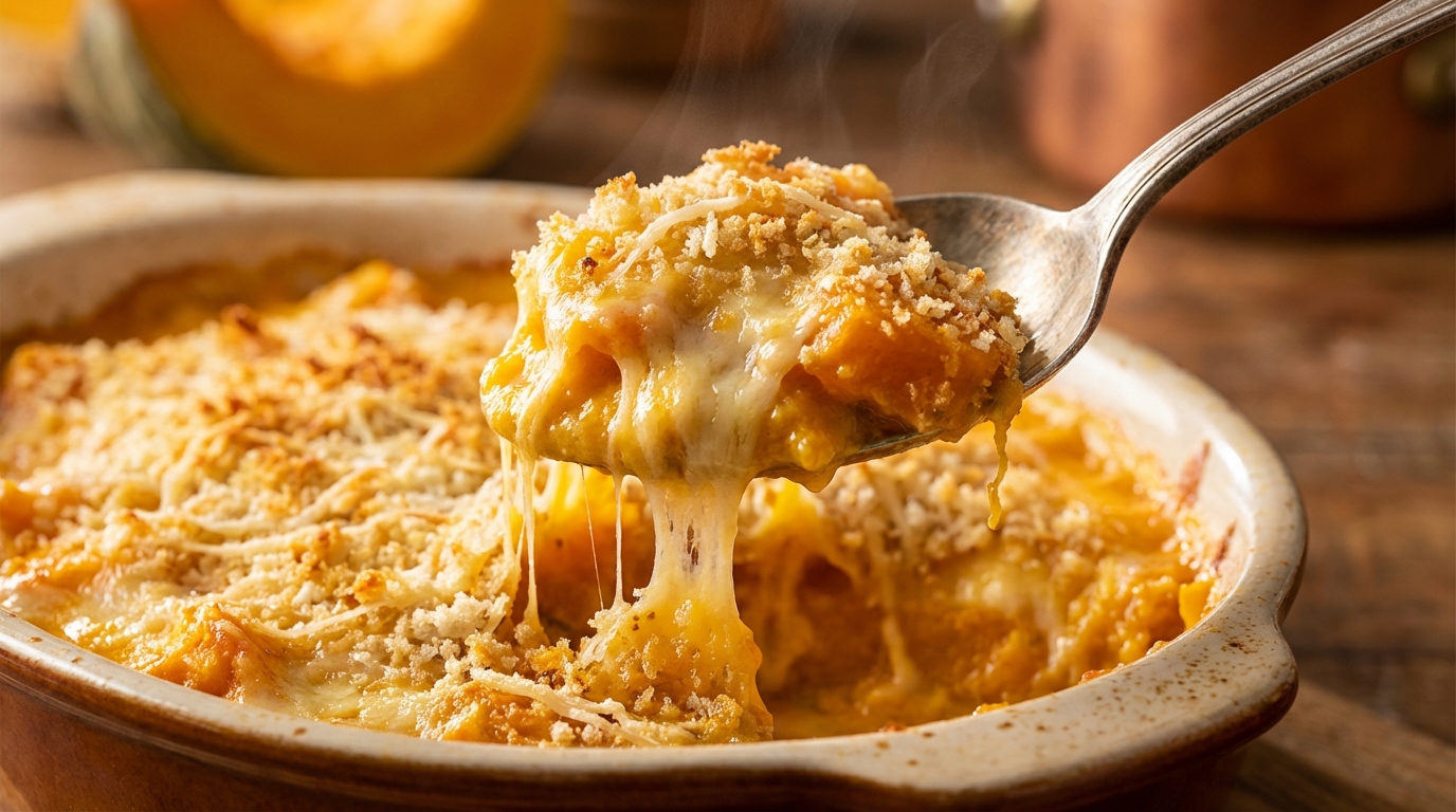 découvrez notre recette facile et gourmande de gratin de potimarron fondant au fromage, un plat savoureux parfait pour réchauffer vos repas d'automne.