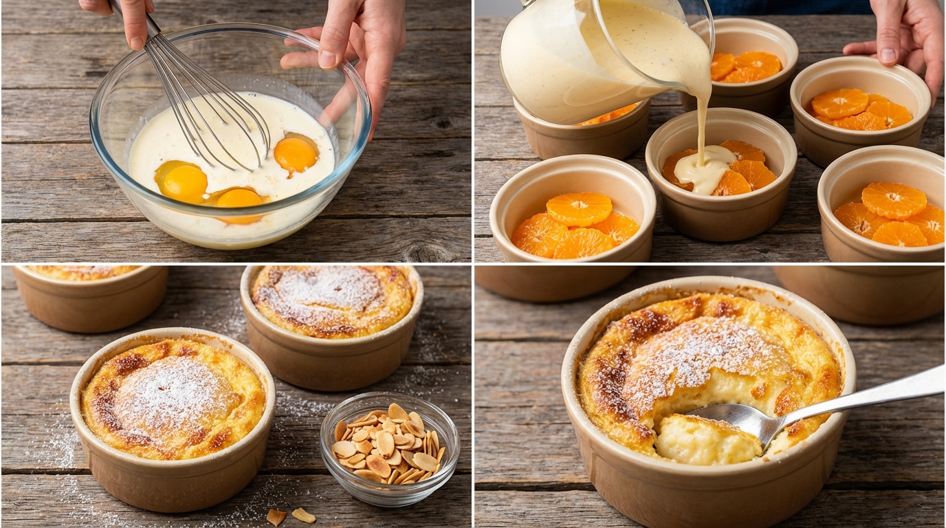 découvrez notre recette de gratin léger aux clémentines, subtilement parfumé à la poudre d’amande, pour un dessert savoureux et original.