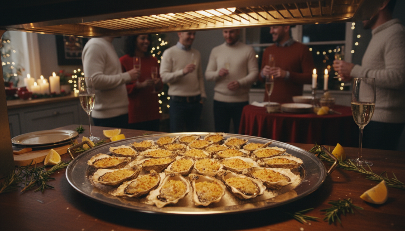 découvrez comment préparer des huîtres gratinées en seulement cinq minutes sous le gril, idéales pour des apéros rapides, festifs et conviviaux.
