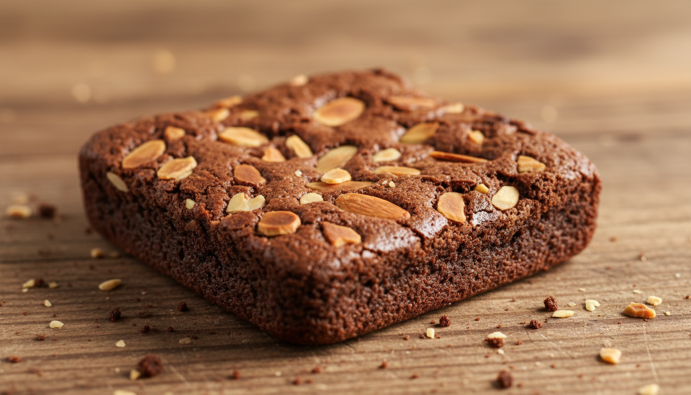 découvrez notre frangipane revisitée en brownie fondant, une alliance parfaite qui promet une explosion de saveurs à l'amande pour un dessert gourmand et original.