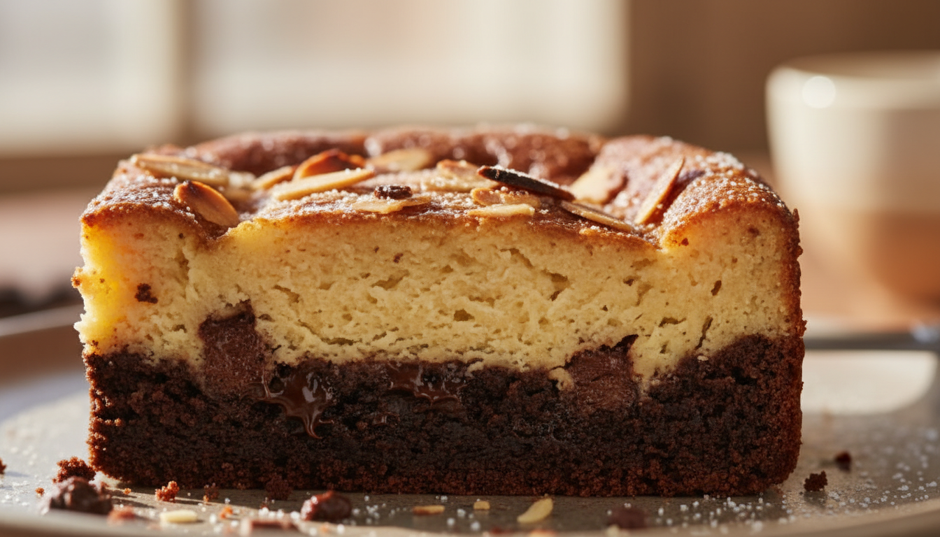découvrez notre frangipane revisitée en brownie fondant, une alliance gourmande qui promet une explosion de saveurs intenses à l'amande pour un plaisir unique.