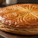 découvrez notre galette des rois de janvier, un feuilletage doré parfaitement croustillant, une frangipane onctueuse et un arôme intense de noisette torréfiée pour une dégustation gourmande et traditionnelle.