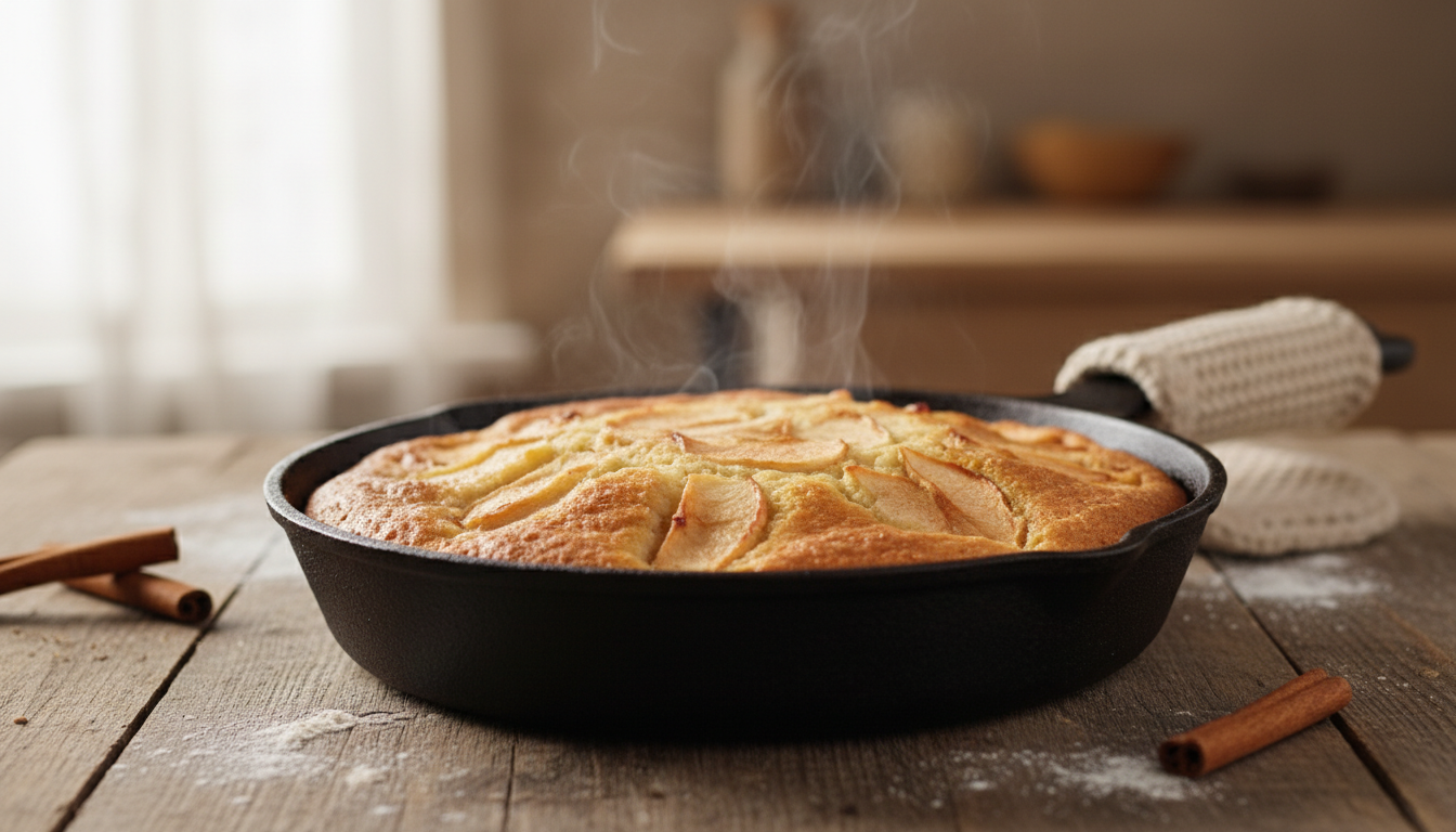 découvrez notre recette express de gâteau aux pommes en poêle, une douceur facile à préparer sans utiliser de four. parfait pour un dessert rapide et savoureux.