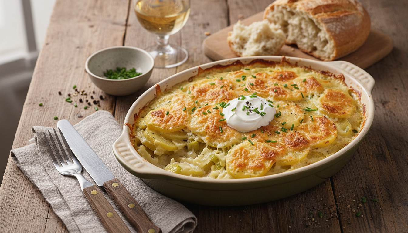 découvrez notre gratin de pommes de terre aux poireaux, un plat rustique et réconfortant qui s'impose comme la star des repas traditionnels cet hiver.