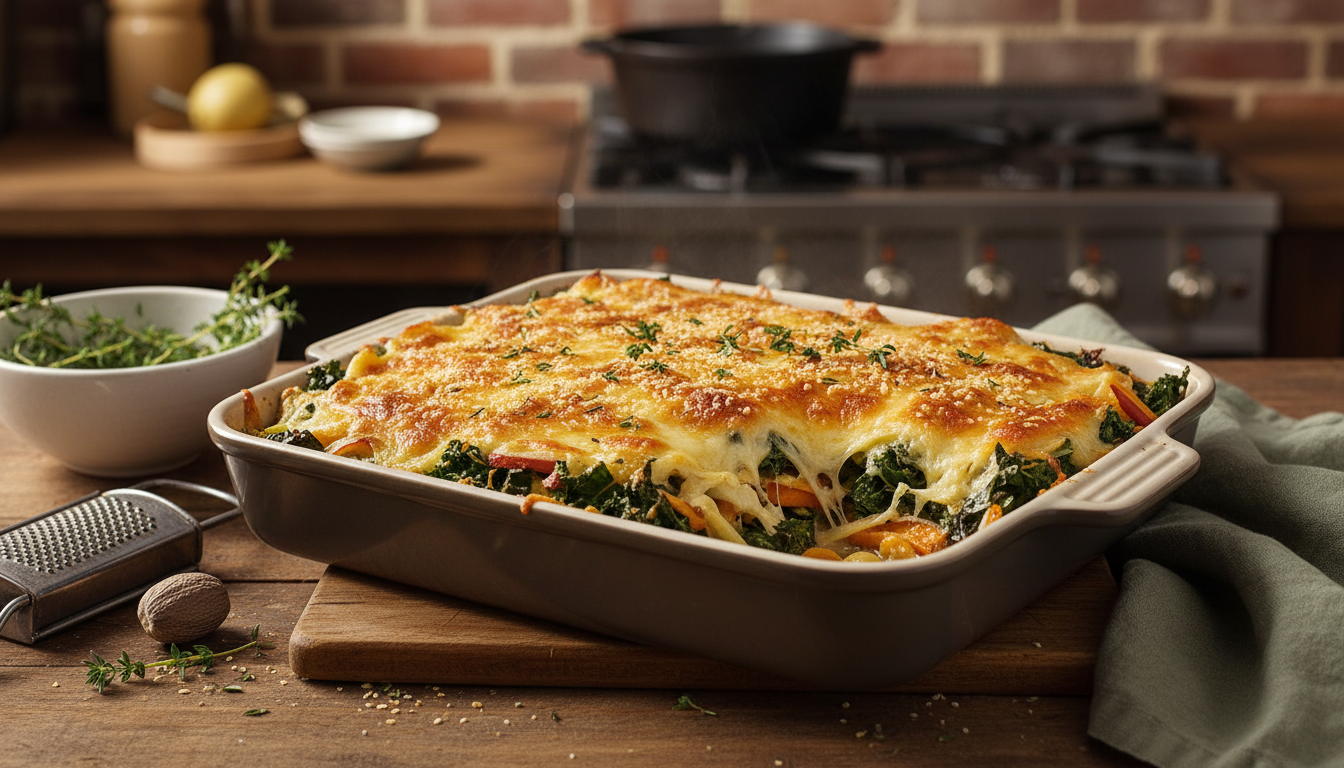 découvrez notre recette de gratin hivernal aux choux de bruxelles et pommes de terre, avec une cuisson préparatoire qui sublime ce plat classique et réconfortant.