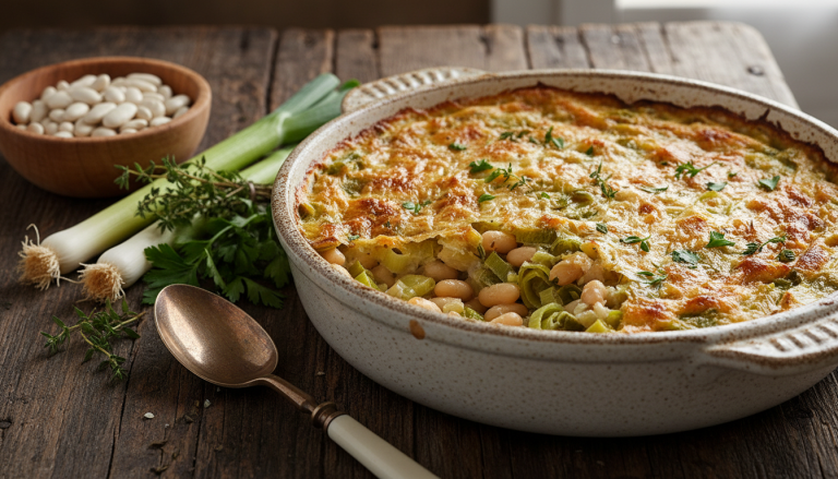 découvrez notre recette ultra crémeuse de gratin poireaux et haricots blancs, une spécialité végétarienne savoureuse et facile à préparer, parfaite pour un repas réconfortant et gourmand.