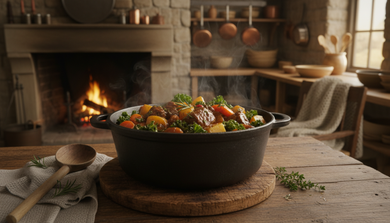 découvrez la cocotte d’hiver, un festin chaleureux alliant sauce veloutée, viande tendre et moments de convivialité pour réchauffer vos soirées en famille.