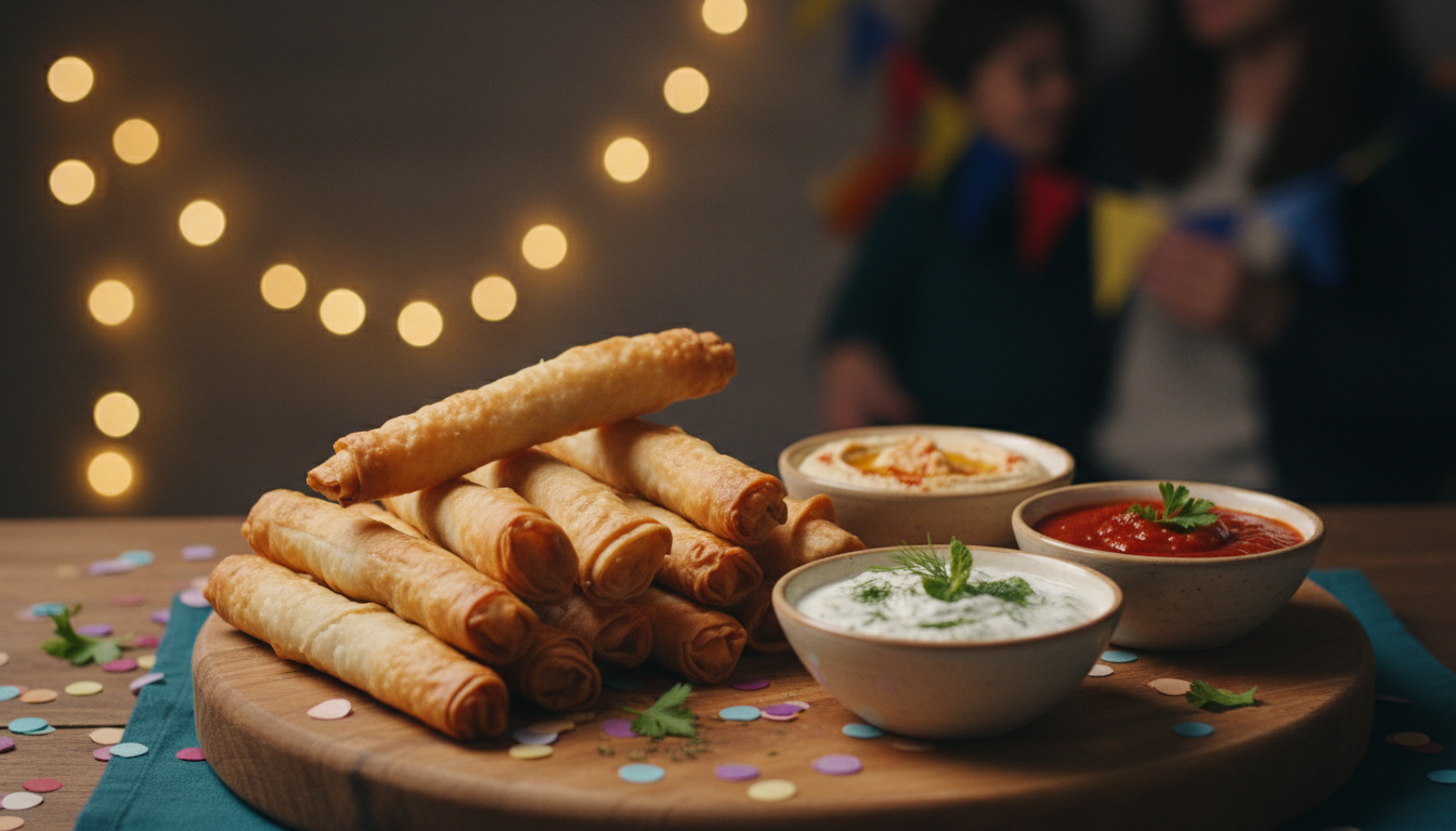 découvrez la recette ultime pour un apéro festif réussi : des roulés croustillants en pâte filo prêts en seulement 15 minutes, parfaits pour impressionner vos invités.