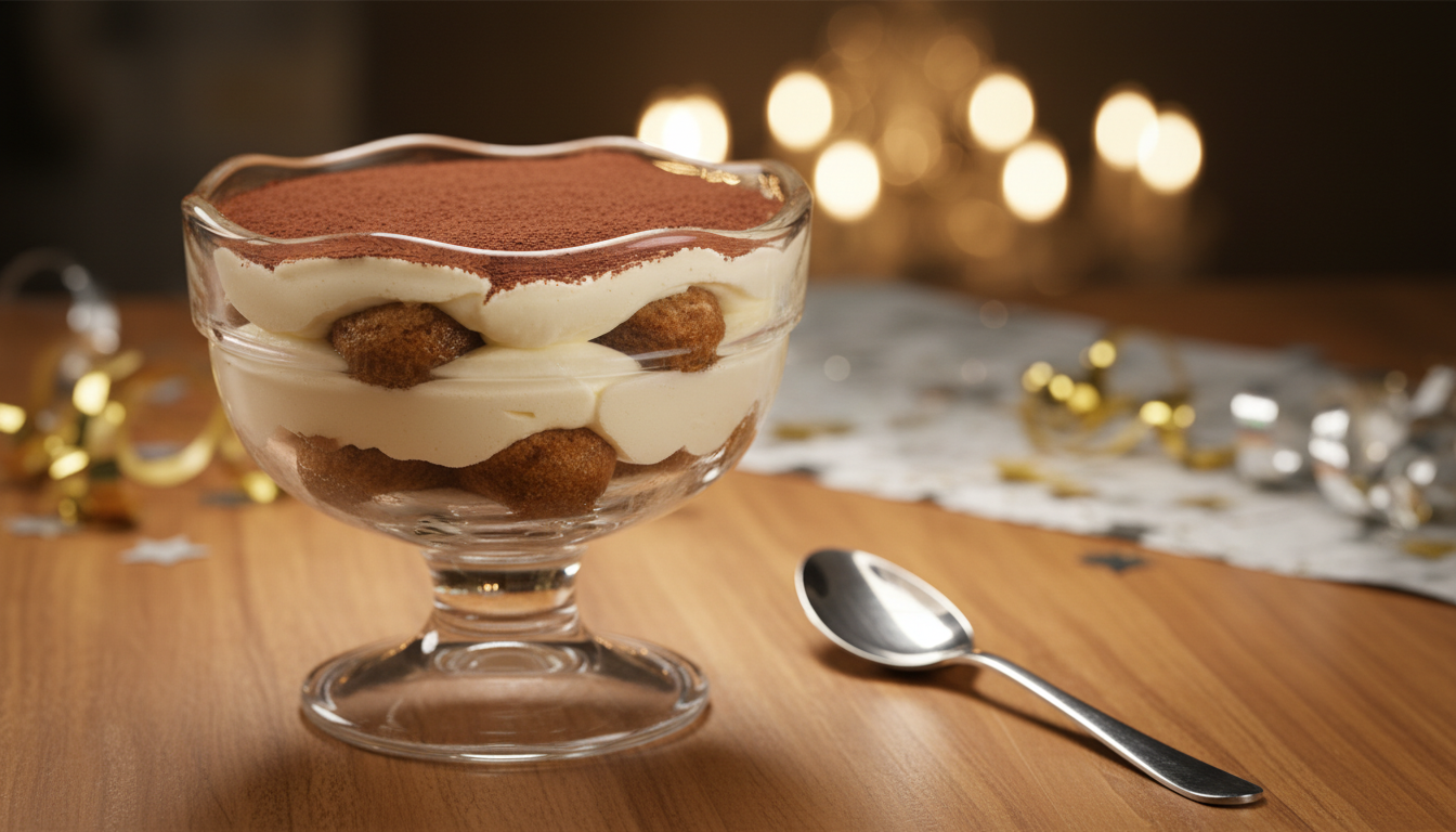découvrez le tiramisu parfait pour un réveillon inoubliable : trois couches délicieuses, prêt en 15 minutes, et une simple cuillère suffit pour émerveiller vos invités.