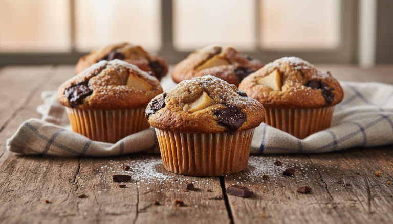 découvrez notre muffin maison poire-chocolat noir, moelleux et gourmand, pour une explosion de saveurs qui séduit dès la première bouchée.