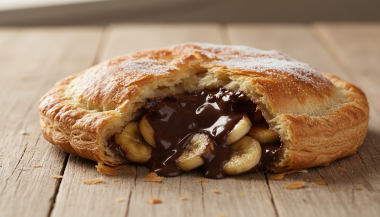 découvrez la galette des rois moelleuse où la douceur de la banane s'allie au chocolat pour une saveur gourmande et surprenante. oserez-vous succomber à cette délicieuse tentation ?
