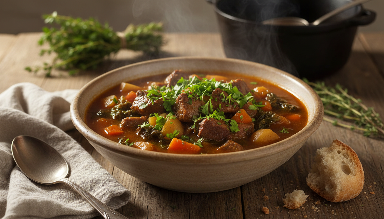 découvrez notre recette de porc fondant en cocotte accompagné d'une sauce parfumée, un plat hivernal qui met en valeur légumes et viande pour un repas chaleureux et réconfortant.