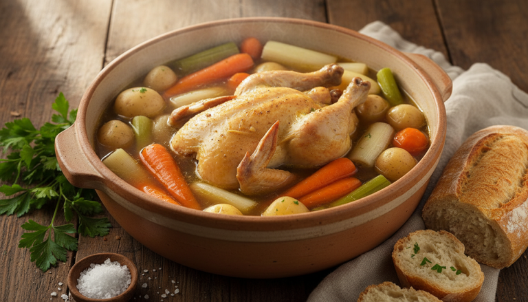 découvrez le pot-au-feu de galinette et légumes d’hiver de laurent mariotte, un plat chaleureux et savoureux qui réchauffe les cœurs avec ses arômes envoûtants.