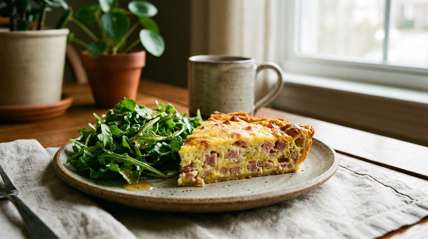 découvrez une recette simple et légère de quiche sans pâte ni gluten au jambon et gruyère, parfaite pour une alimentation healthy et savoureuse.