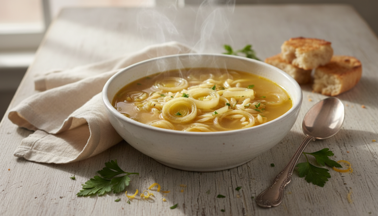 découvrez notre soupe italienne réconfortante alliant poireau fondant, orzo tendre et bouillon citronné, parfaite pour réchauffer vos soirées d'hiver avec gourmandise.