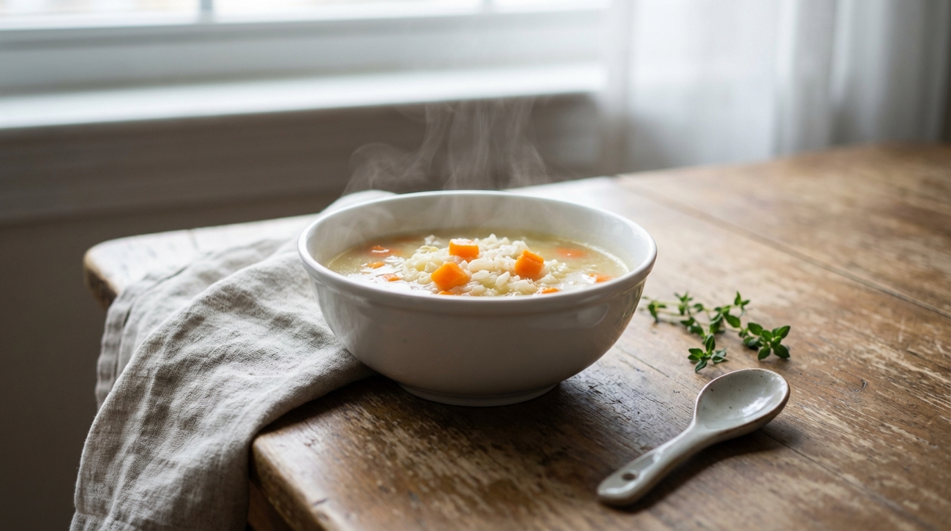 découvrez notre soupe légère de poulet au riz et carottes, une recette savoureuse et réconfortante parfaite pour un repas équilibré et chaleureux.