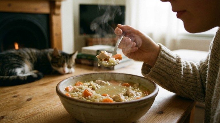 découvrez notre soupe légère de poulet au riz et carottes, une recette savoureuse et réconfortante parfaite pour un repas sain et réchauffant.