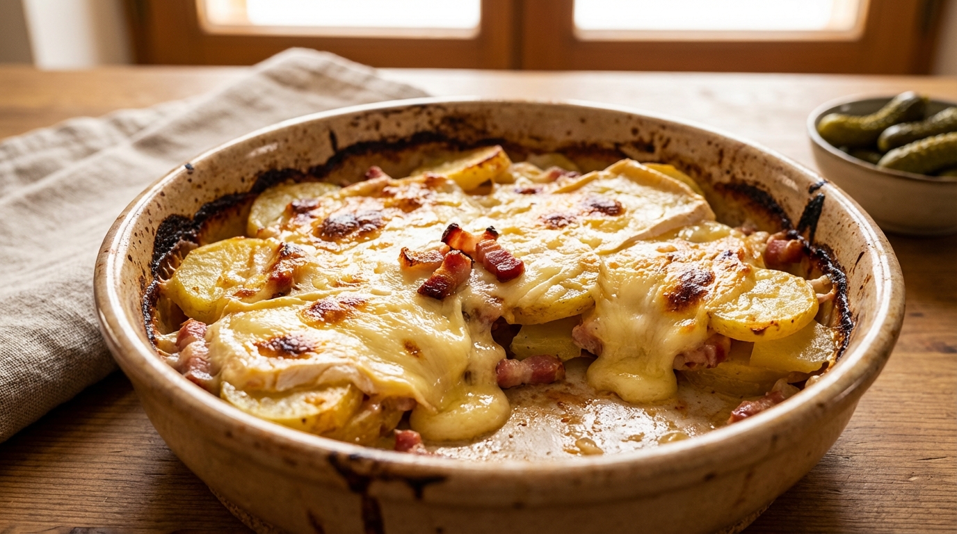 découvrez notre recette authentique de tartiflette, avec des pommes de terre savoureuses et du reblochon fondant pour un plat réconfortant et gourmand.