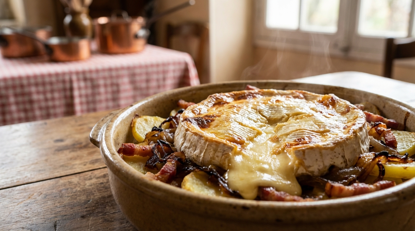 découvrez notre tartiflette gourmande revisitée avec un camembert fondant, pour un plat savoureux et réconfortant, parfait pour les amateurs de cuisine traditionnelle et raffinée.