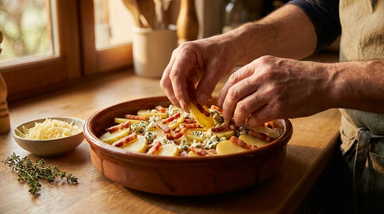 découvrez notre tartiflette revisitée au fromage bleu, une explosion de saveurs originales alliant tradition et créativité pour un plat réconfortant et gourmand.