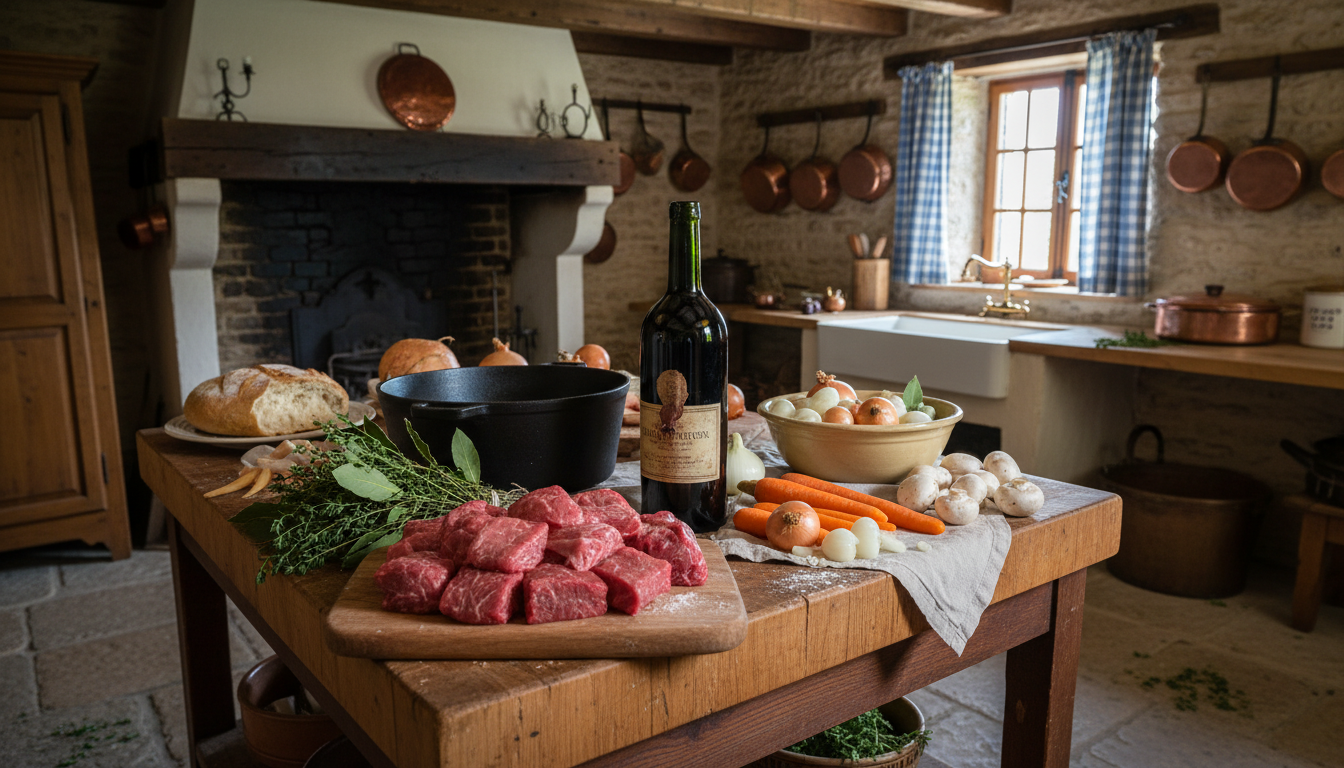 découvrez notre recette de bourguignon maison, où le vin rouge, une cuisson lente et une viande fondante se marient pour offrir une explosion de saveurs authentiques.