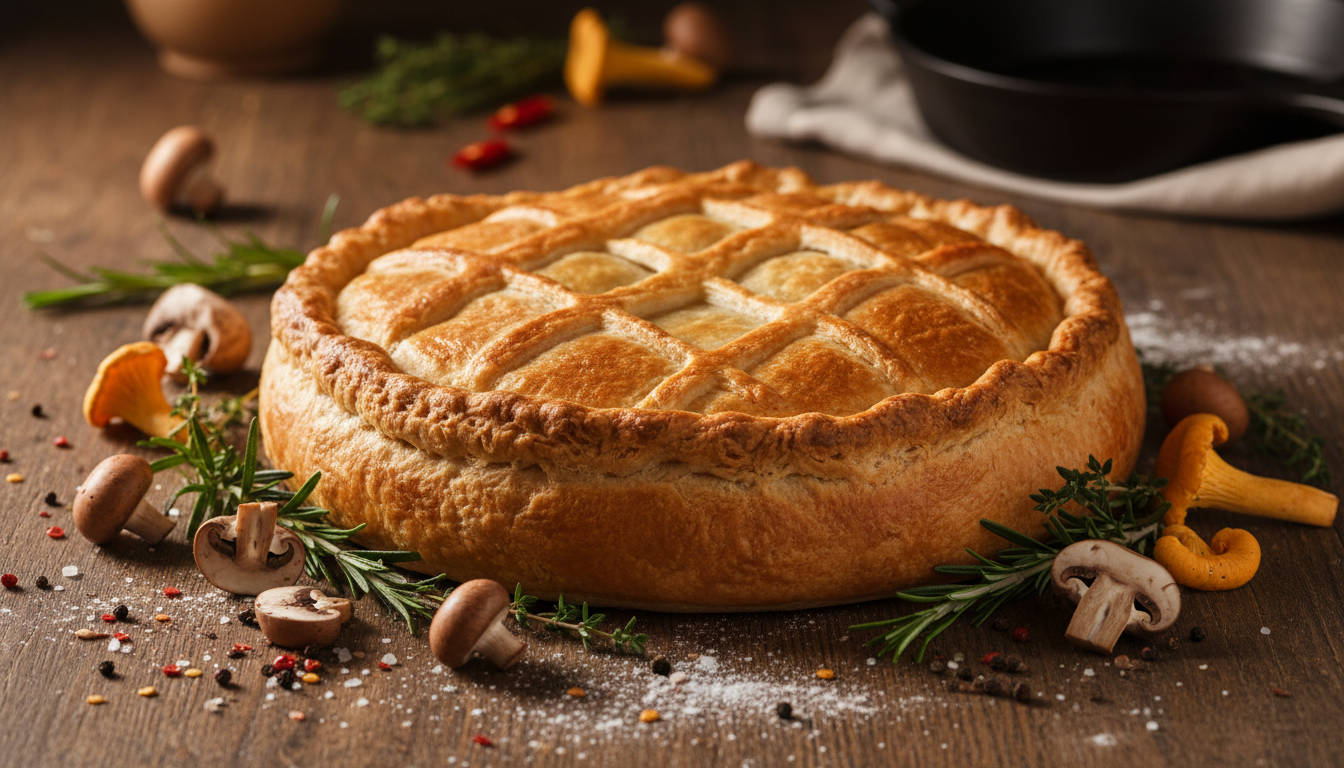 découvrez notre tourte dorée aux saveurs authentiques du terroir, alliant croustillant et fondant pour réchauffer vos repas d'hiver en famille avec délice.