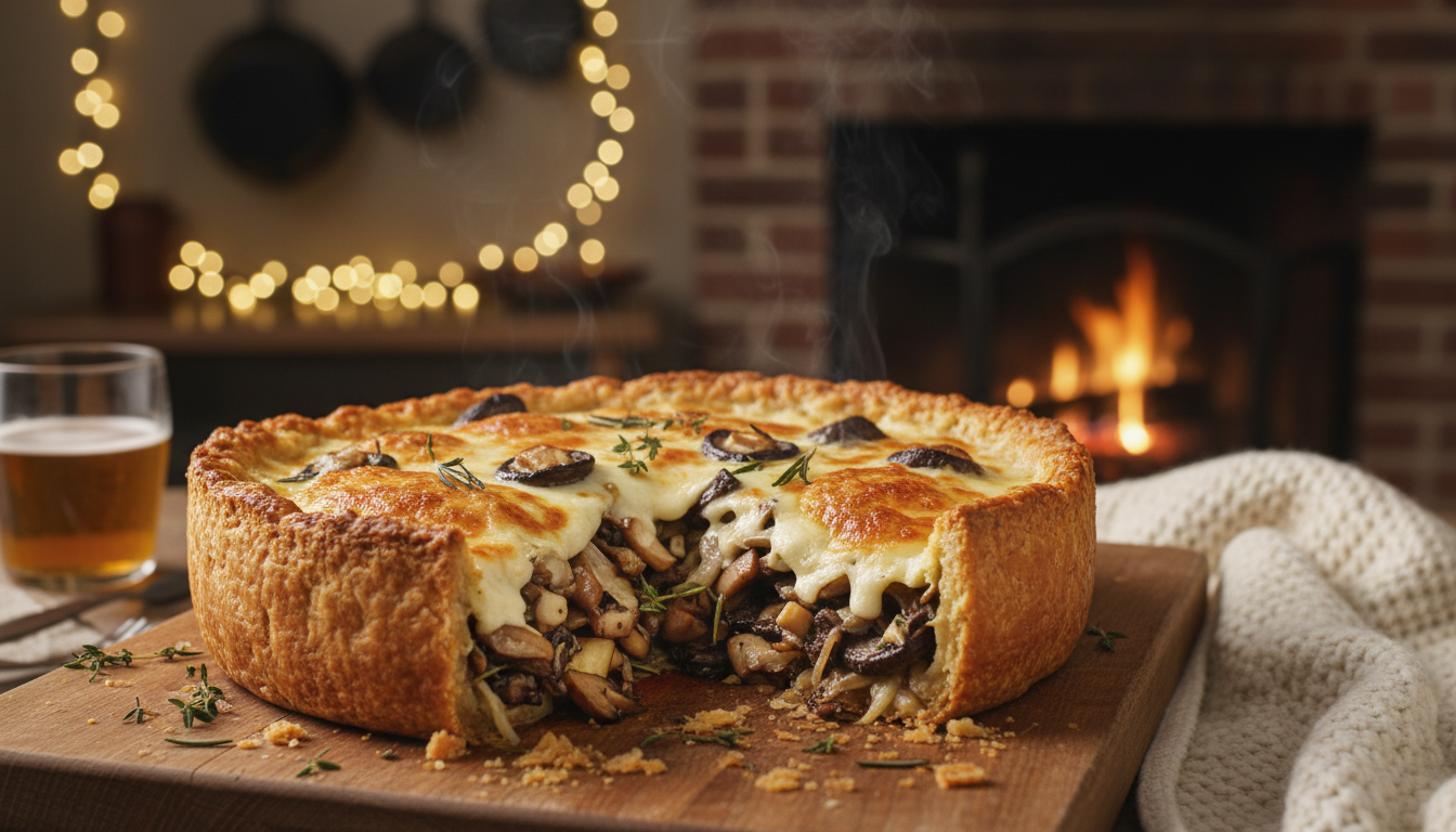 découvrez la recette réconfortante parfaite pour l’hiver : champignons dorés et comté fondant sur une croûte croustillante, un délice qui réchauffe l’âme et ravit les papilles.