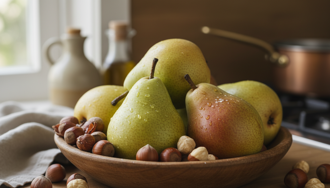 découvrez notre clafoutis hivernal réconfortant avec un cœur fondant et des éclats de noisettes croquantes, prêt en un instant pour un dessert gourmand et rapide.