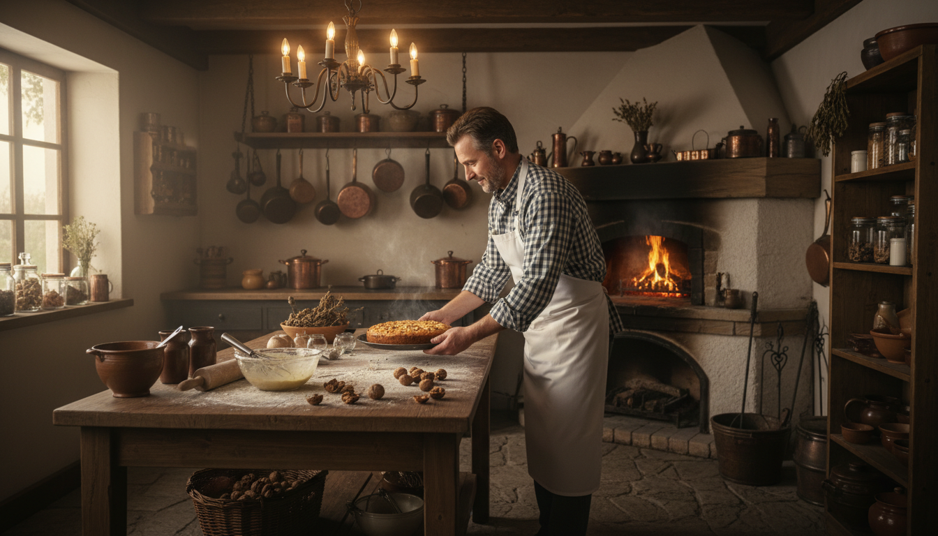 savourez un gâteau aux noix rustique et généreux, idéal pour satisfaire vos envies soudaines de douceur avec authenticité et gourmandise.