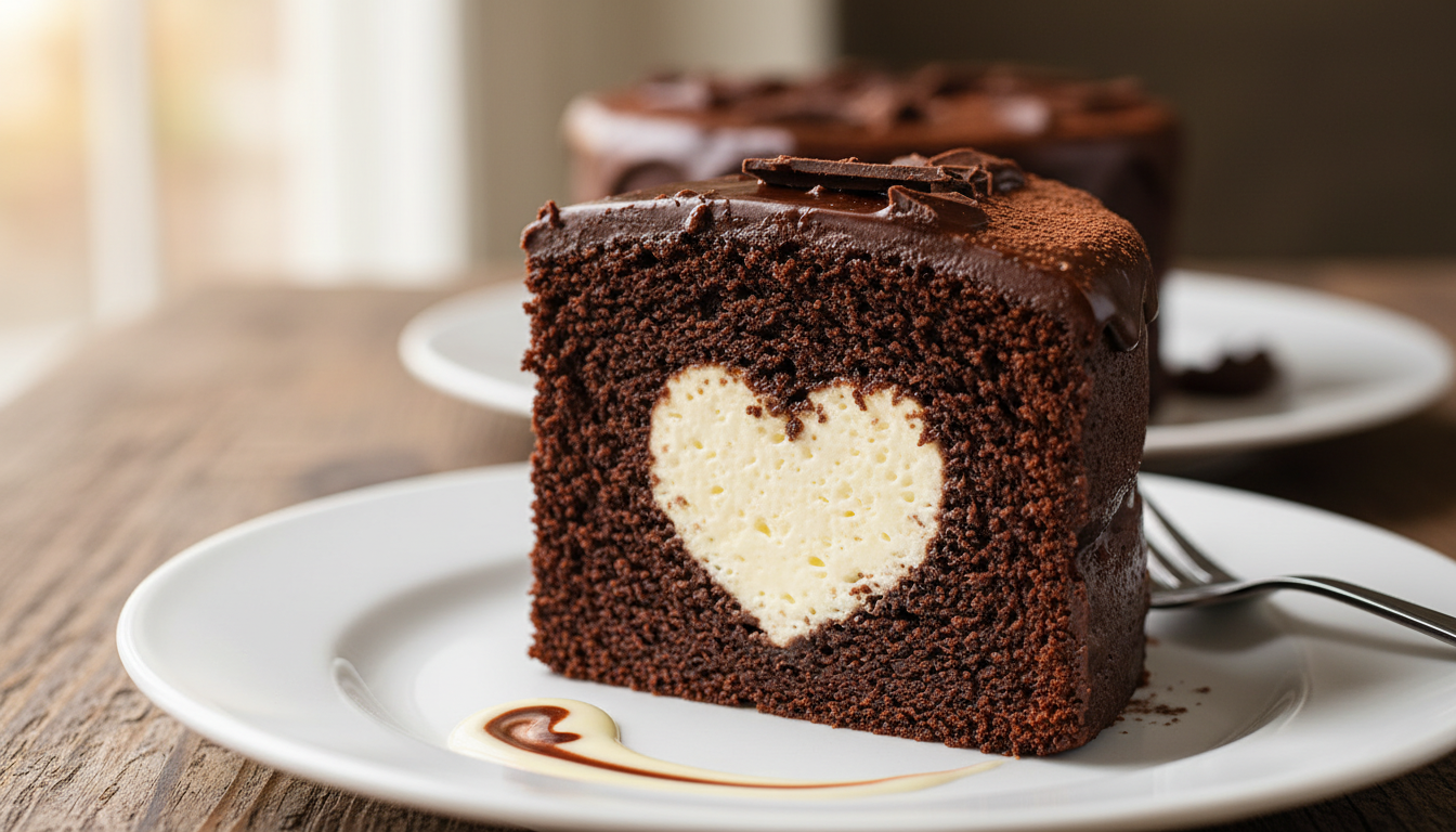 savourez l'alliance parfaite de la vanille et du chocolat dans les tranches de cake surprise cœur fondant, pour un moment de douceur et de réconfort inoubliable.