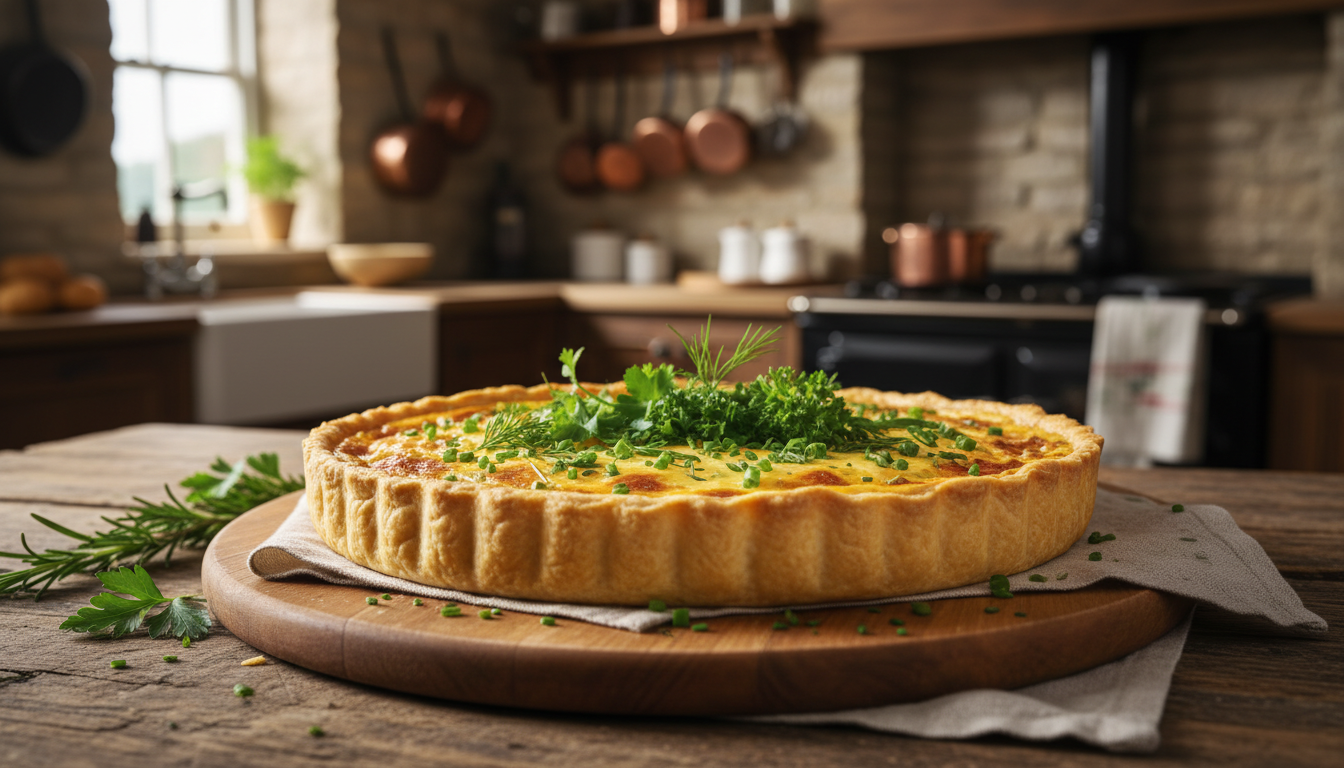 savourez notre quiche aux oignons et fromage : une pâte croustillante, un cœur crémeux et des saveurs irrésistibles pour un dîner convivial et gourmand.