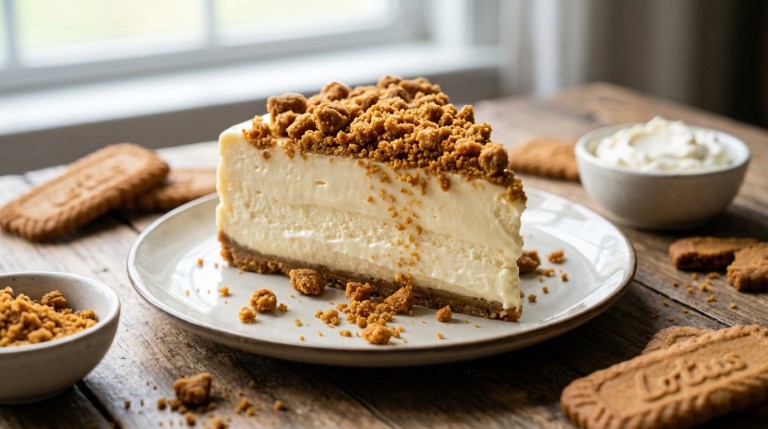 découvrez notre recette incontournable de cheesecake alliant un délice crémeux au fromage frais et un crumble croustillant de spéculoos pour un dessert exquis et gourmand.