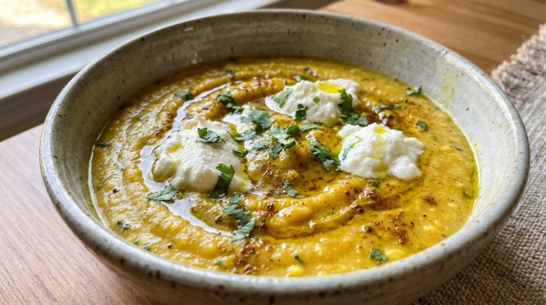 découvrez notre recette savoureuse de purée de maïs au curry et fromage frais, un délice exotique alliant douceur et épices pour régaler vos papilles.