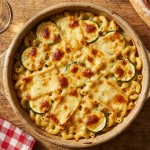 découvrez notre recette savoureuse de gratin de courgettes et macaronis au fromage à raclette, un délice fondant parfait pour un repas réconfortant et gourmand.