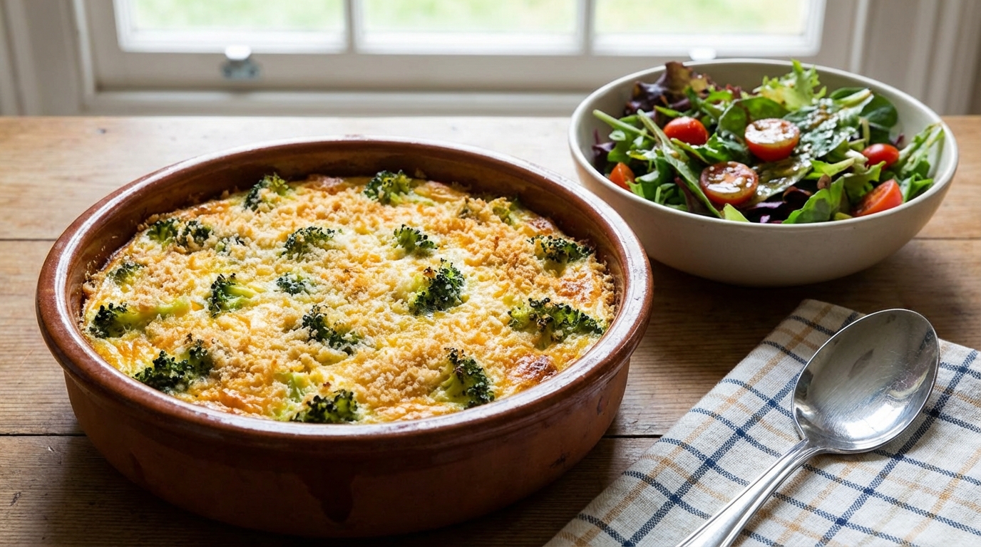découvrez notre flan brocoli-cheddar onctueux, une recette savoureuse et légère à déguster sans modération pour un repas gourmand et équilibré.