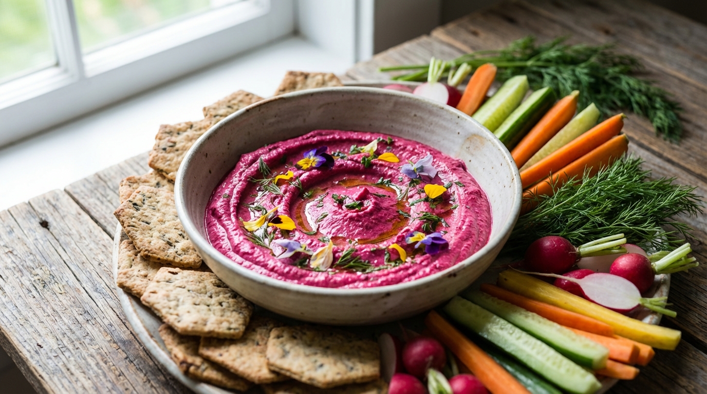 découvrez délice rose, une purée onctueuse alliant la douceur de la betterave à la fraîcheur du fromage frais, idéale pour une entrée savoureuse et colorée.