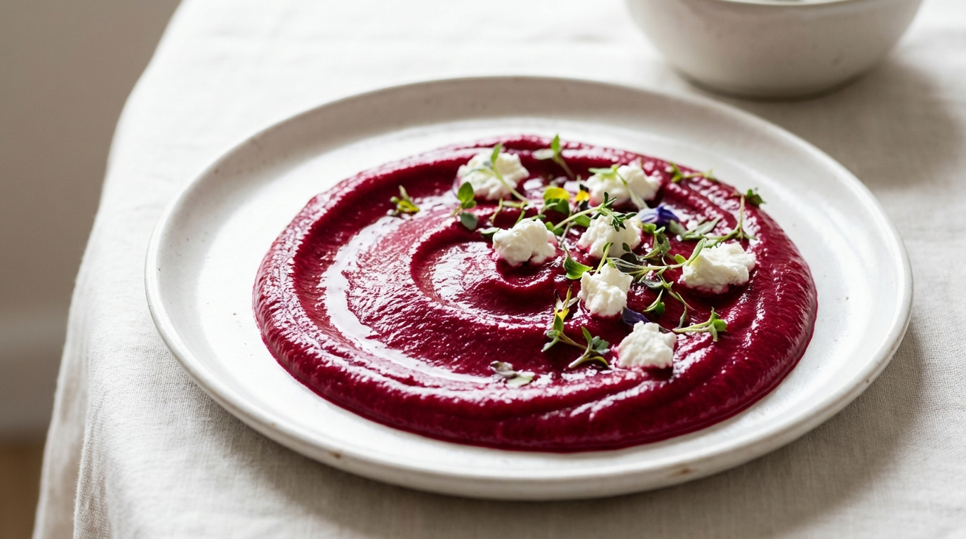 découvrez le délice rose, une purée onctueuse alliant la douceur de la betterave à la fraîcheur du fromage frais, pour une recette savoureuse et colorée.