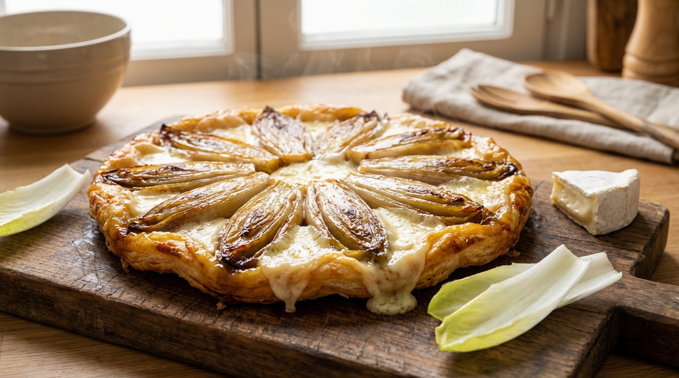 découvrez notre recette facile et gourmande de tatin d’endives fondantes au camembert, un plat savoureux qui réchauffe vos repas avec des saveurs authentiques.