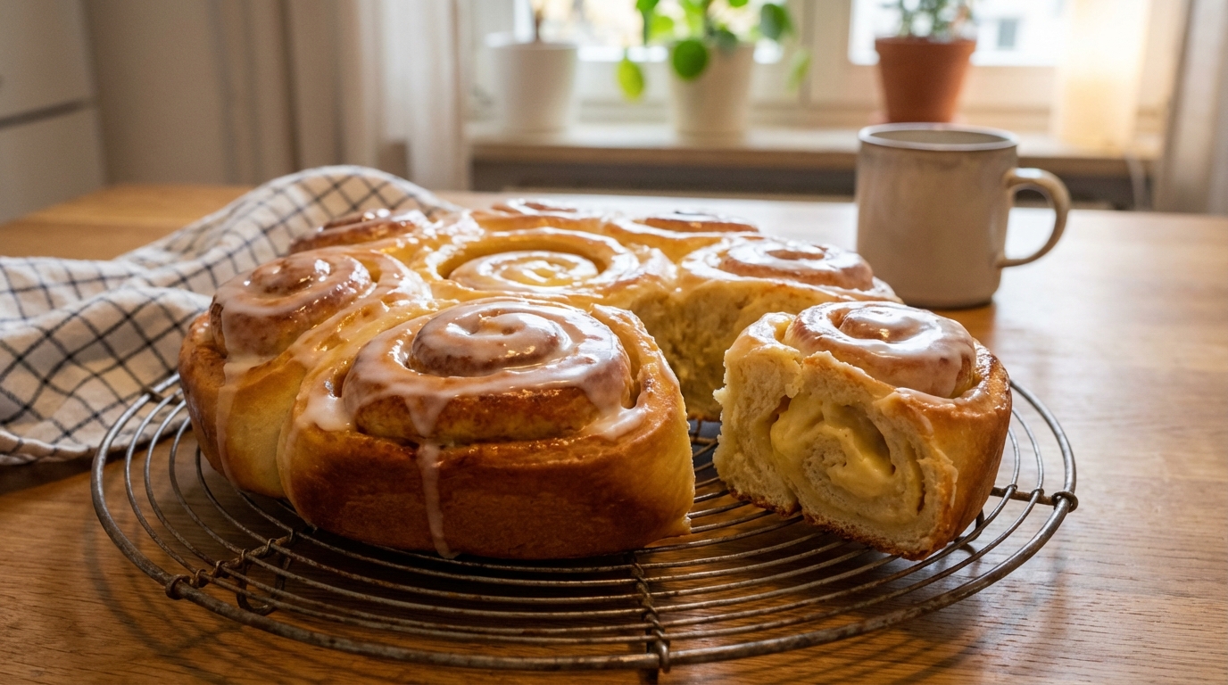 découvrez nos délicieux chinois moelleux, garnis d'une crème pâtissière légère et savoureuse, parfaits pour un moment gourmand et authentique.