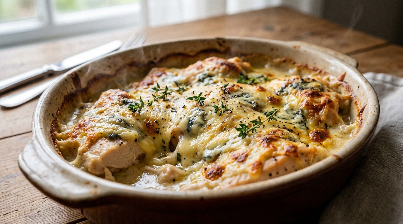 découvrez notre délicieux gratin de poulet au fromage bleu, une recette rapide et gourmande parfaite pour un repas savoureux en toute simplicité.