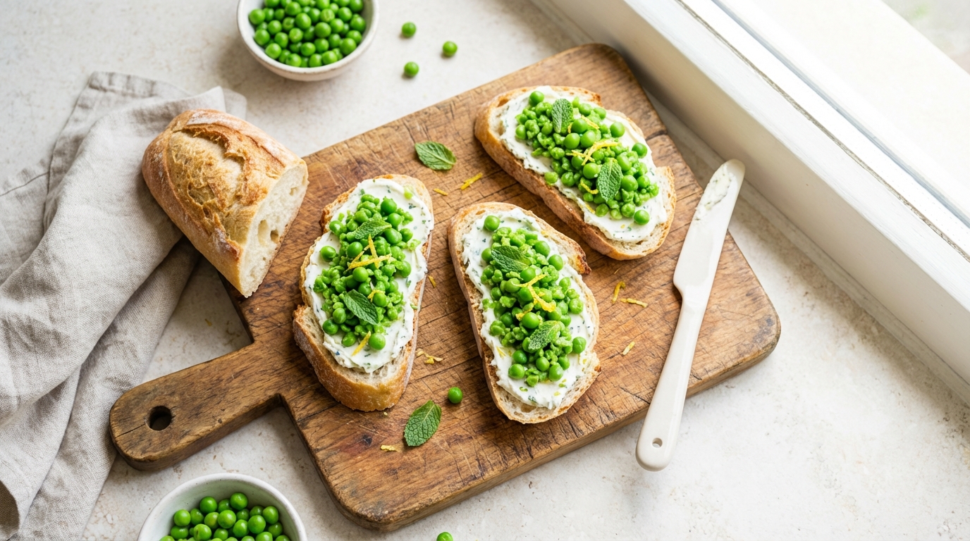 découvrez nos délicieux sandwichs frais garnis de petits pois crémeux et de fromage onctueux, parfaits pour un repas savoureux et léger.
