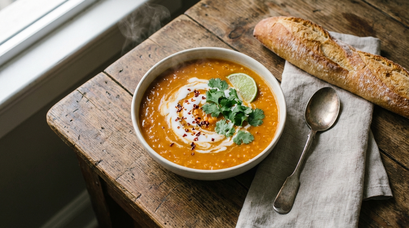 découvrez notre recette simple et légère de velouté de lentilles corail au lait de coco, un plat délicieux et réconfortant parfait pour toutes les saisons.
