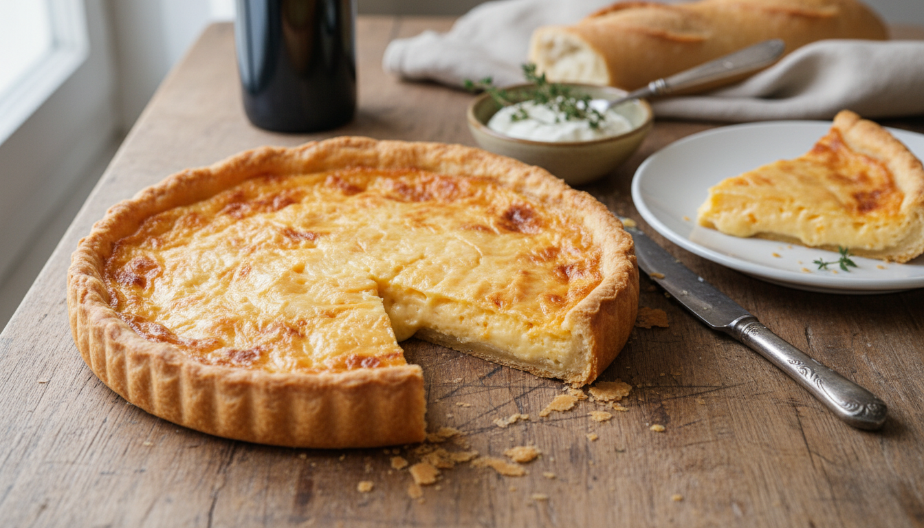 découvrez la tarte au maroilles : une croûte dorée renfermant un cœur crémeux et fondant, parfait pour réchauffer vos repas avec gourmandise et tradition.