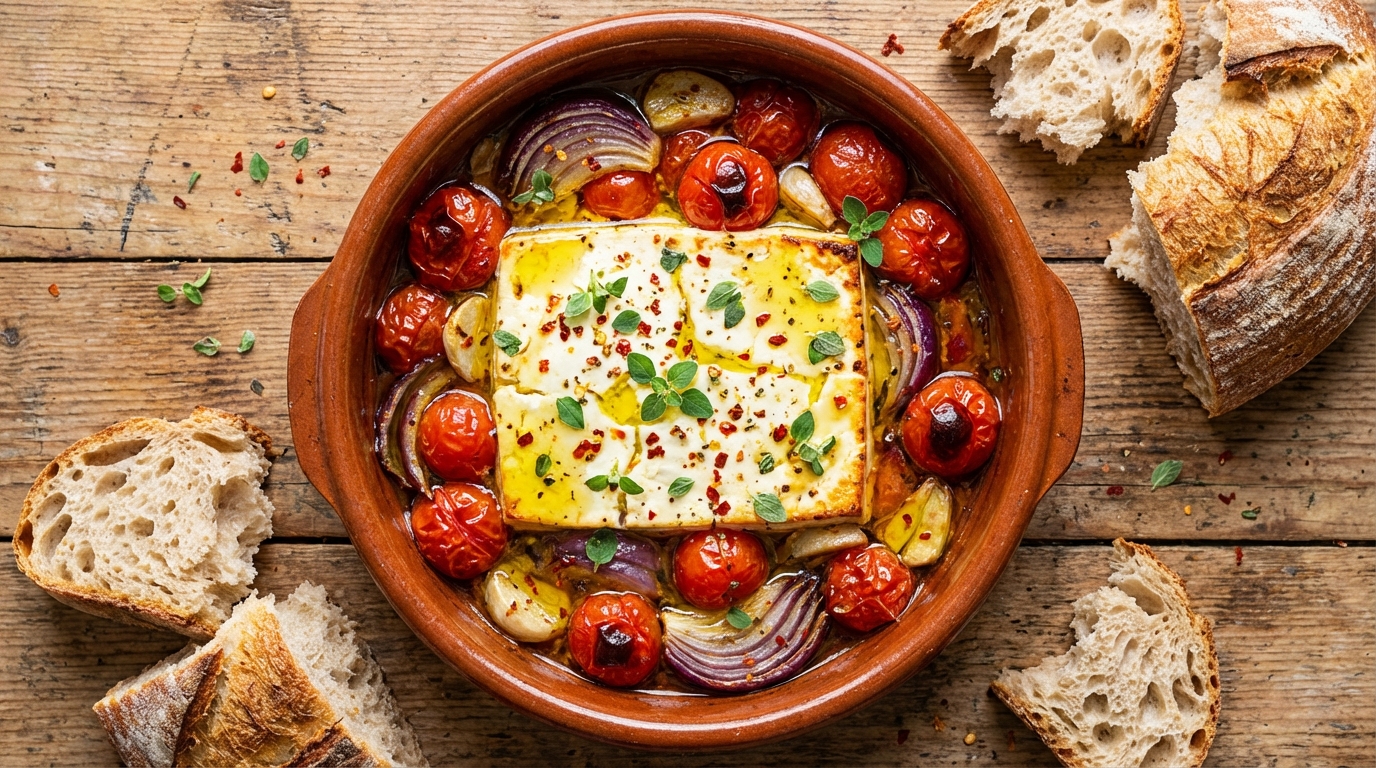 découvrez la recette parfaite de feta fondante accompagnée de tomates rôties au four, une explosion de saveurs méditerranéennes qui ravira vos papilles.