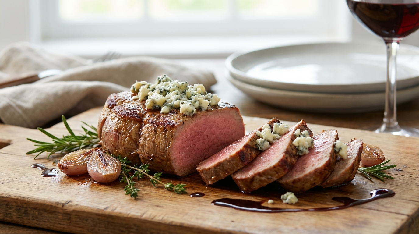 découvrez notre recette savoureuse de filet mignon de veau en croûte de fromage bleu, alliant tendreté et gourmandise pour un plat raffiné et facile à préparer.