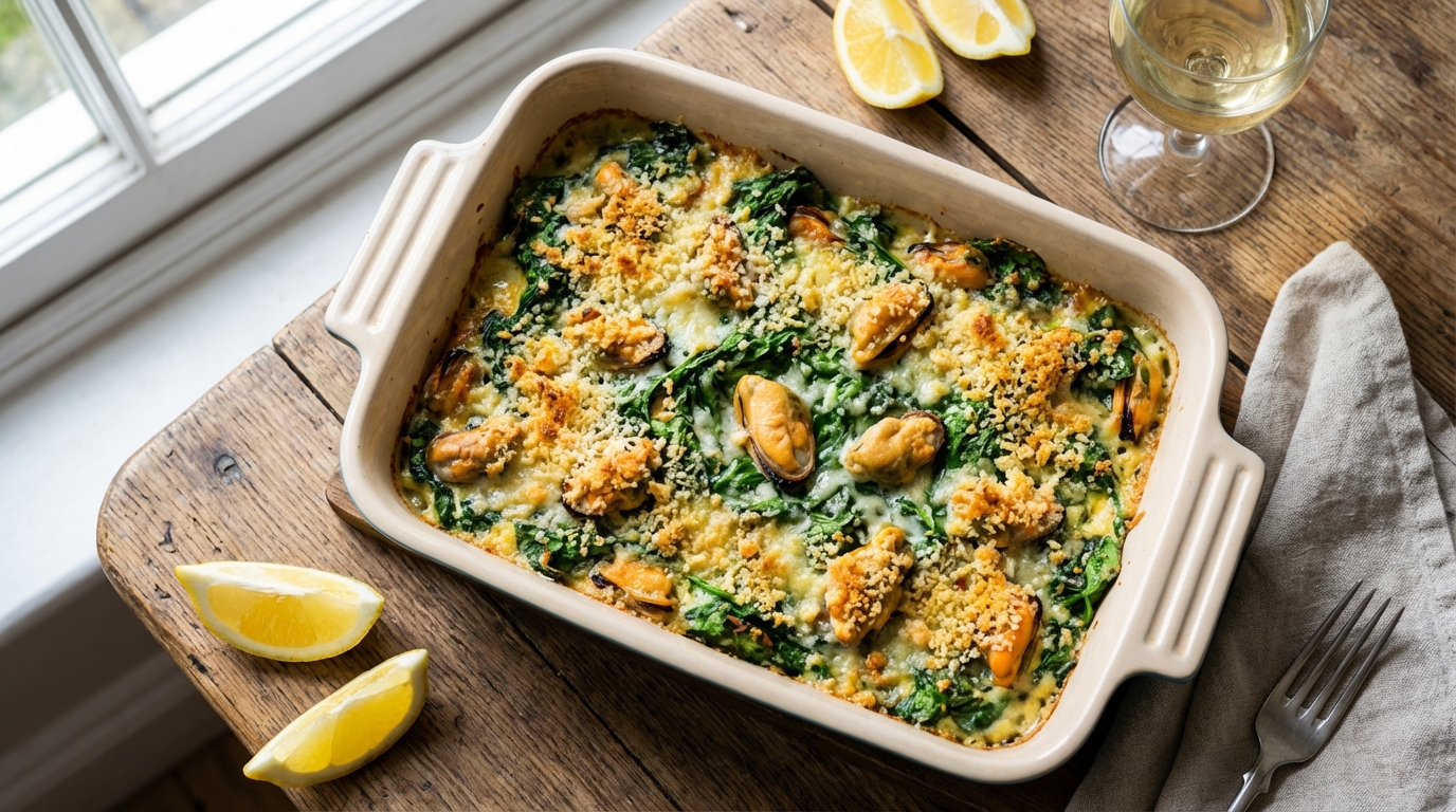 découvrez notre recette légère et savoureuse de gratin de moules aux épinards, parfaite pour un repas gourmand et équilibré.