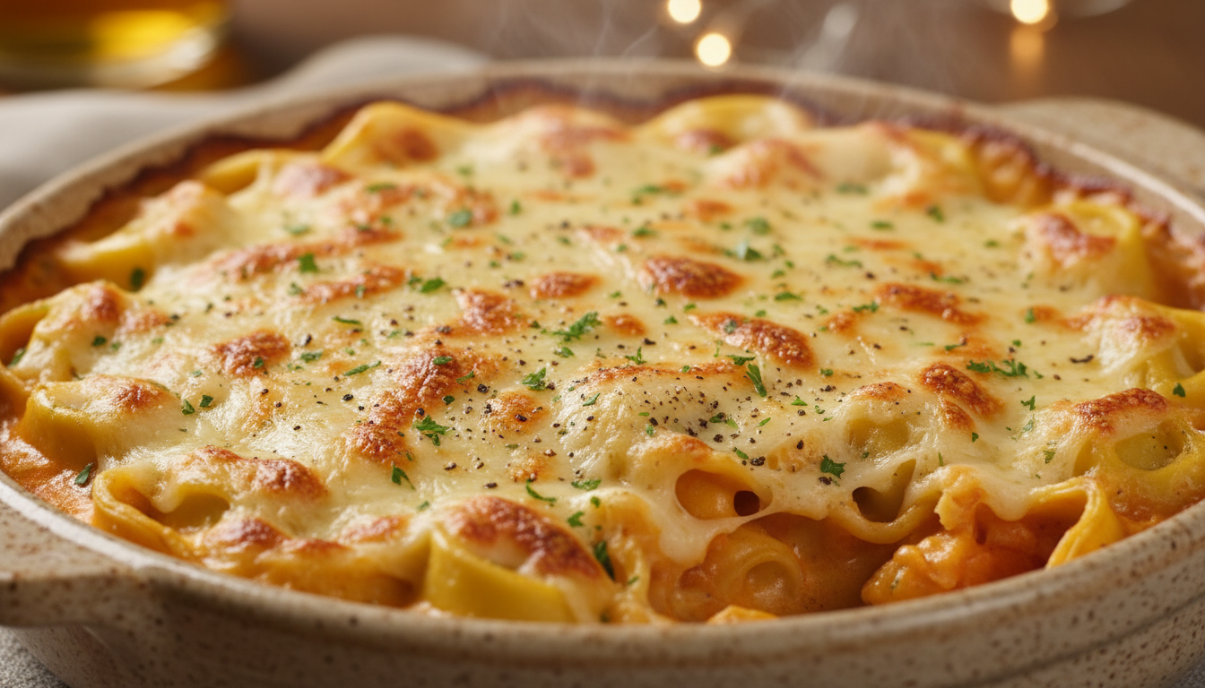 découvrez notre gratin de tortelloni au parmesan, une recette gourmande et onctueuse parfaite pour réchauffer vos soirées d'hiver en toute simplicité.